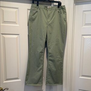 Talbot Woman Summer Sage Green Stretch Straight Leg Trouser Pant Lightweight W14